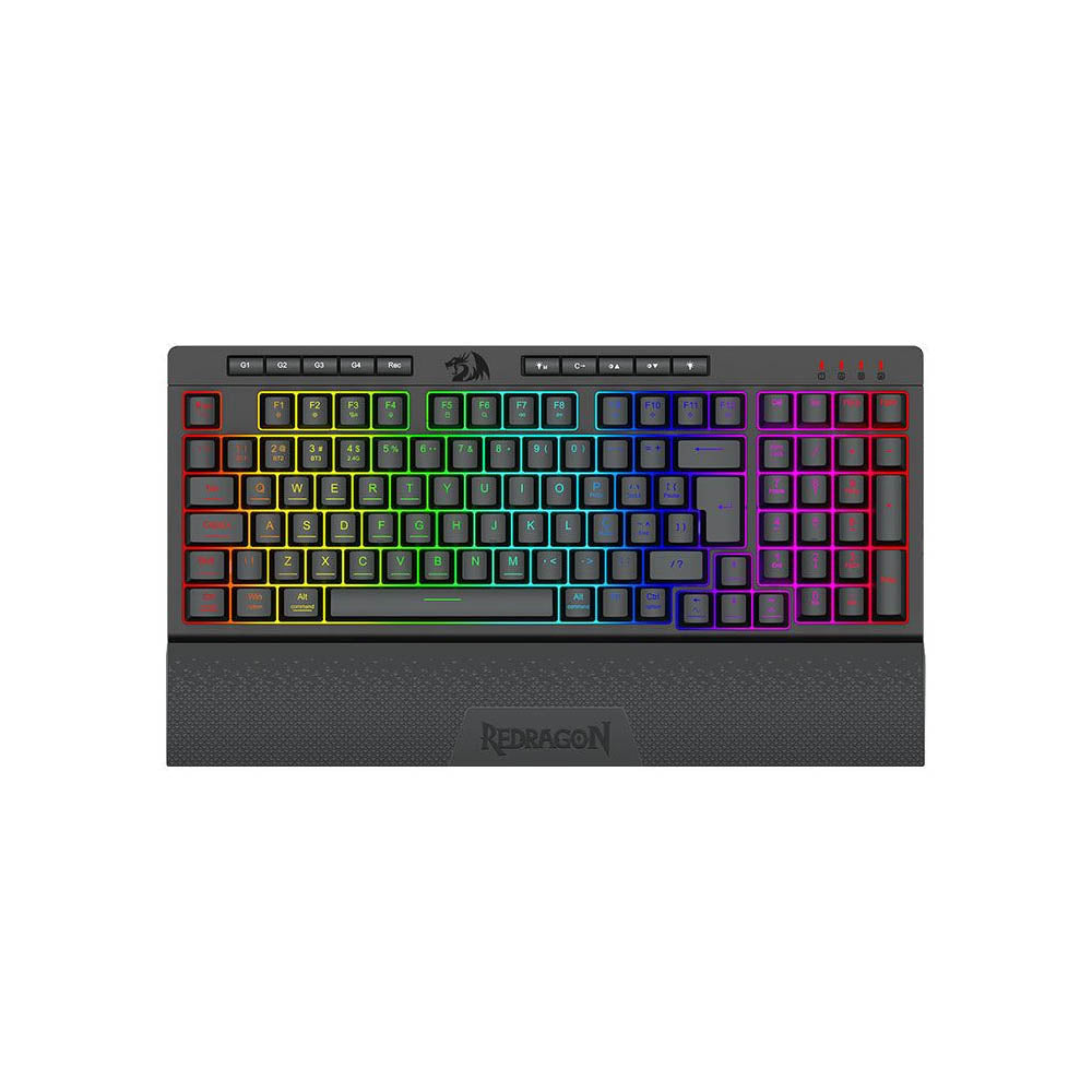 Teclado Gamer Membrana Redragon Shiva 98 RGB Preto C/ Apoio de Pulso - K515-RGB Truedata